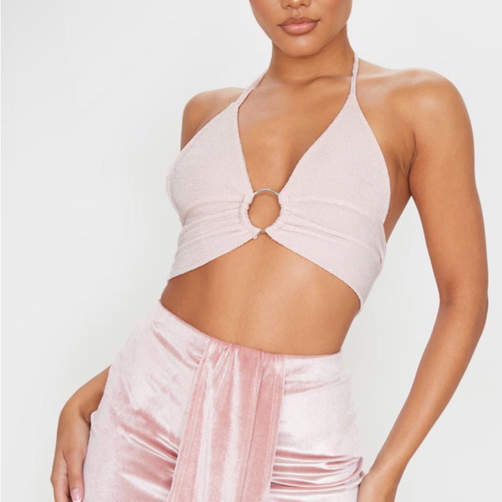 Pretty little things glitter plunge ring bralet